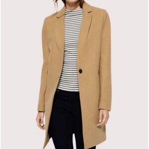 NWT Superdry Women Istegade Coat Camel Wool Blend Sz S US 6 UK 10 EU 38